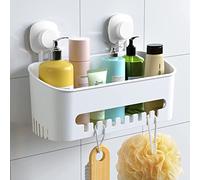 Luxear Mensola Doccia Senza Foratura, Impermeabile Mensola Bagno con Ventosa, Accessori Bagno con aperture di drenaggio per lo shampoo/oli per la cura/Gel doccia, Mensole Cucina Resistenti Agli Oli