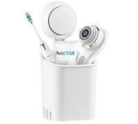 Luxear Porta Spazzolini a Ventosa da Bagno Portaspazzolino di Alta qualità da Muro con Ganci Ventosa Max 5KG Supporto per Spazzolino Dentifricio Rasoi Organizer da Bagno, Bianco