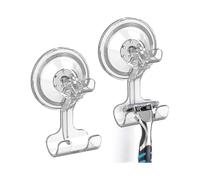 Luxear Shower Razor Holder Suction Hooks 2 Pack Sucker Hooks Reusable Razor Hook for Shower Waterproof Powerful Vacuum Suction Cup Hook Holder for Tow