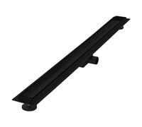 LuxeBath Canaletta per Doccia 100cm 2 in 1 Drenaggio Piastrellabile in Acciaio Inossidabile Nero Canalina Scarico a Pavimento per Bagno Set Completo di Fissaggio Sifone a Canale con Filtro per Capelli