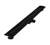 LuxeBath Canaletta per Doccia 90 cm 2 in 1 Drenaggio Piastrellabile in Acciaio Inossidabile Nero Canalina Scarico a Pavimento per Bagno Set Completo di Fissaggio Sifone a Canale con Filtro per Capelli