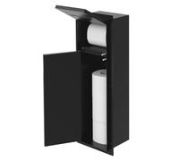 LuxeBath Modulo Armadio da Incasso Bagno 60x20x14 cm in Acciaio Inox Nero | Modulo WC con Vano Chiuso Porta Carta Igienica Piastrellabile, Mensola Portaoggetti a Muro, Mobile Salvaspazio per Hotel