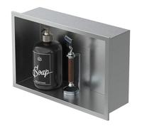 LuxeBath Nicchia a Muro in Acciaio Inox 20x30x10 cm Argento Nicchia per Doccia con Telaio Ripiano Incorporato Nicchia Piastrellabile per Bagno Ripiano per Doccia Supporto di Stoccaggio Scaffale