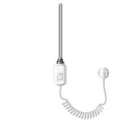 LuxeBath Termostato Regolatore Elettronico di Temperatura per Radiatori da Bagno 1/2" Bianco Acciaio Inox 900W Riscaldatore Elettrico Resistenza Elettrica Scaldasalviette Asta Riscaldante