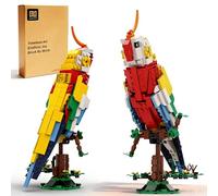 LUXEBLOCKS Blocchi di uccelli creativi, giocattoli - 355 pezzi di pappagallo trasformabile, pappagallo su ramo, design artistico animale, modello da collezione per casa e ufficio, per bambini e adulti