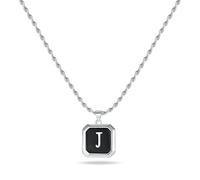 LUXEJEW Collane con iniziale per uomo e donna, con ciondolo a forma di lettera delicata, collana da uomo, Acciaio inossidabile, Nessuna pietra preziosa