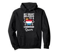 Luxembourger Queen Wife Girlfriend Luxembourg Flag Felpa con Cappuccio