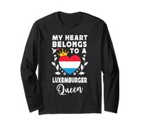 Luxembourger Queen Wife Girlfriend Luxembourg Flag Maglia a Manica