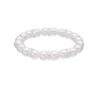 LUXENTER Bracciale in lega di metallo con perla bianca rifinita in argento colore bianco bracciali elastici stile minimalista. Gioielli da donna Classow