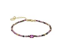 LUXENTER Bracciale in tormalina multicolore rifinito in oro giallo 18 carati - Baim