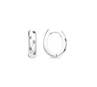 LUXENTER Orecchini a cerchio rifiniti in rodio. Colore: argento. Gioielli da donna - Modello Gruk