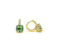 LUXENTER Orecchini con quarzo idrotermale verde paraiba rifiniti in oro 18k. Colore verde. Gioielli da donna - Modello Rilhi