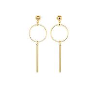 LUXENTER Orecchini da donna in lega di metallo, colore oro, finitura in oro giallo 18 carati, chiusura a pressione, dimensioni 62 x 20 mm, lunghezza 60 mm, modello Coion, Largos, Metallo, Nessuna