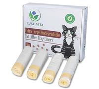 LuxeVita - Sacchetti biodegradabili per lettiera per gatti, resistenti, a prova di perdite, facili da pulire, sacchetti per rifiuti di animali domestici, 100% ecologici, con coulisse, confezione da 20