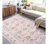 LuxFocus Tappeto grande, lavabile in lavatrice, resistente all'acqua e alle macchie, vintage, per interni ed esterni, antiscivolo, a pelo corto, design orientale, per camera da letto, soggiorno,