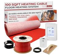 LuxHeat Sistema di riscaldamento a pavimento elettrico radiante da 100 m², kit da pavimento per bagno riscaldato da 240 V, include termostato programmabile UDG4 con GFCI, cavo riscaldante, membrana di