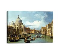 LuxHomeDecor Canaletto - The Entrance to the Grand Canal, Venice Quadro Stampa su Tela con Telaio in Legno misura 30x40 cm