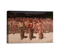 LuxHomeDecor Giuseppe Pellizza da Volpedo - Il Quarto Stato Quadro Stampa su Tela con Telaio in Legno misura 60x80 cm