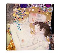 LuxHomeDecor Gustav Klimt Le Tre età della Donna 60x60 cm Quadro Stampa su Tela con Telaio in Legno