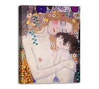 LuxHomeDecor Gustav Klimt - Le Tre età della donna Quadro Stampa su Tela con Telaio in Legno misura 120x90 cm