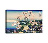 LuxHomeDecor Katsushika Hokusai - Goten-Yama Hill, Shinagawa on the Tokaido Quadro Stampa su Tela con Telaio in Legno misura 60x40 cm