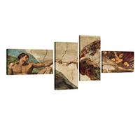 LuxHomeDecor Quadro Moderno MICHELANGELO BUONARROTI La creazione di Adamo cm 160x70 Stampa su Tela con Telaio in Legno Arredamento Arte Arredo Astratto