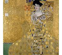 LuxHomeDecor Quadro Stampa su Pannello in Legno MDF Gustav Klimt Portrait of Adele Bloch-Bauer Misura 40x40 CM Bordo Noce