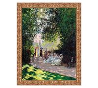 LuxHomeDecor Quadro Stampa su Tela Claude Monet The PARC Monceau con Cornice in Legno Oro Classico Misura 53x43 CM
