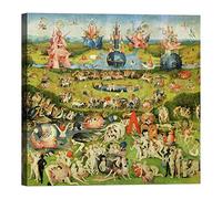 LuxHomeDecor Quadro Stampa su Tela con Telaio in Legno Hieronymus Bosch Il Giardino delle delizie 100x100 CM
