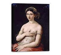 LuxHomeDecor Raffaello Sanzio - La Fornarina Quadro Stampa su Tela con Telaio in Legno misura 60x80 cm