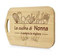 LUXHOMY Regalo Nonna Natale Compleanno - Tagliere in Bambù Regali per la Nonna Donna Utili, Idee Regalo Festa dei Nonni da Nipote Nipoti Personalizzato Originale