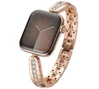 LUXIMAL Compatibile con Apple Watch Cinturino da 38 mm, 40 mm, 41 mm, 42 mm, vintage, con diamanti di lusso, per Apple Watch Series 9, 8, 7, 6, 5, 4, 3, 2, 1/SE (38 mm, 40 mm, 41 mm, 42 mm, oro rosa)