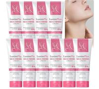 LuximPlus - Crema rassodante con acido ialuronico, triplo lifting per pelle flaccida, rughe e doppio mento, crema idratante per collagene per collo, décolleté, applicazione giorno e notte (10 pezzi)