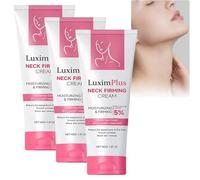 LuximPlus - Crema rassodante con acido ialuronico, triplo lifting per pelle flaccida, rughe e doppio mento, crema idratante per collagene per collo, décolleté, applicazione giorno e notte (3 pezzi)