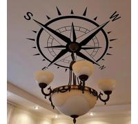 LUXINSHISU Adesivo creativo autoadesivo da soffitto con rosa dei venti decorazione da parete soggiorno adesivo in vinile con spiaggia oceanica