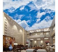 LUXINSHISU Affresco del soffitto, carta da parati del soggiorno 3d, cielo blu e paesaggio nuvola bianca, decorazione del tetto della camera da letto, adesivo murale, pittura adesivo artistico