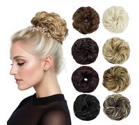 Luxiremi Chutt capelli in marrone chiaro mix biondo per le donne sintetico acconciatura alta parrucca riccia con elastico chignon