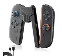 LuxiSync Impugnatura di ricarica per maniglia Switch 2, supporto ergonomico per controller V con cavo USB-C e indicatore LED per una ricarica rapida durante il gioco - per Switch2 (modello 2025)