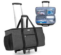 LUXJA Borsa a rotelle compatibile con Cricut Explore Air, Nero, Type 2, moderno
