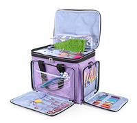 Luxja Borsa Filati, Borsa Maglia, Borsa per Uncinetto per Matasse di Filati, Porta Uncinetti, Ferri Maglia e Altri Accessory, Viola Chiaro