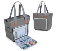 Luxja Borsa per Bibbia con Tasche Multiple, Borsa Portatile per Bibbia per Donne, Custodia per Copertina della Bibbia, Grigio