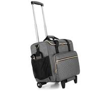 Luxja Borsa per Insegnante con Ruote, Borsa da Lavoro per Insegnanti con Trolley Staccabile (Solo Borsa), Grigio