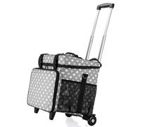 Luxja Borsa per Insegnante con Ruote con Cuscinetto di Supporto Inferiore, Borsa Tote per Insegnante con Trolley Staccabile (Design Brevettato), Punti Grigi