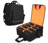 Luxja Borsa per LED Par Luce Palco (Zaino) può Contenere 8 Luci Par, Custodia Luci Par con Divisore Interno e Tasche per Accessori, Nero