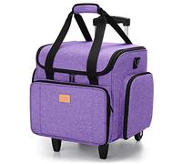 Luxja Borsa per Macchina da Cucire, Borse da Trasporto Macchine da Cucire e Accessori (con Staccabile Trolley), Viola