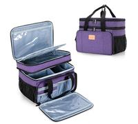 Luxja Borsa per Medicinali a 2 Strati con Divisore Staccabile, Borsa da Viaggio per Medicinali Adatto per uso Domestico o in Viaggio, Viola