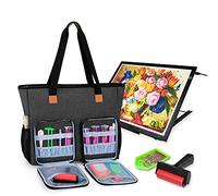 Luxja Custodia da Trasporto per Tavoletta Luminosa A3 e Accessori per Pittura Diamantata, Borsa di Stoccaggio per Strumenti di Pittura, Nero