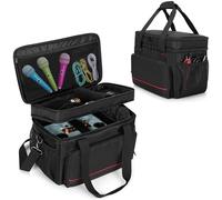 Luxja Custodia per Macchina per Karaoke, Borsa per Karaoke con Tasche Multiple (Solo Borsa), Nero