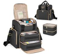 Luxja Grande Borsa per Medicinali con 2 Custodie Rimovibili, Borsa Organizer per Medicinali con Più Scomparti di Stoccaggio (Adatti per Viaggi o Casa), Nero