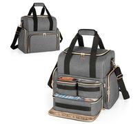 Luxja Grande Custodia per Tatuaggi con 3 Tasche Rimovibili, Borsa da Viaggio per Tatuaggi per Stampante per Stencil e Kit per Tatuaggi, Grigio